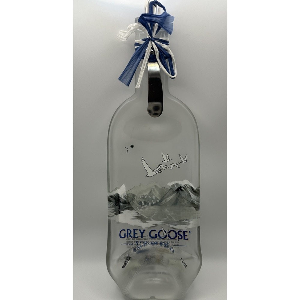 Kiln Fired Flat 1 liter Grey Goose Bottle Cheese  Charcuterie Tray With‎ Knife